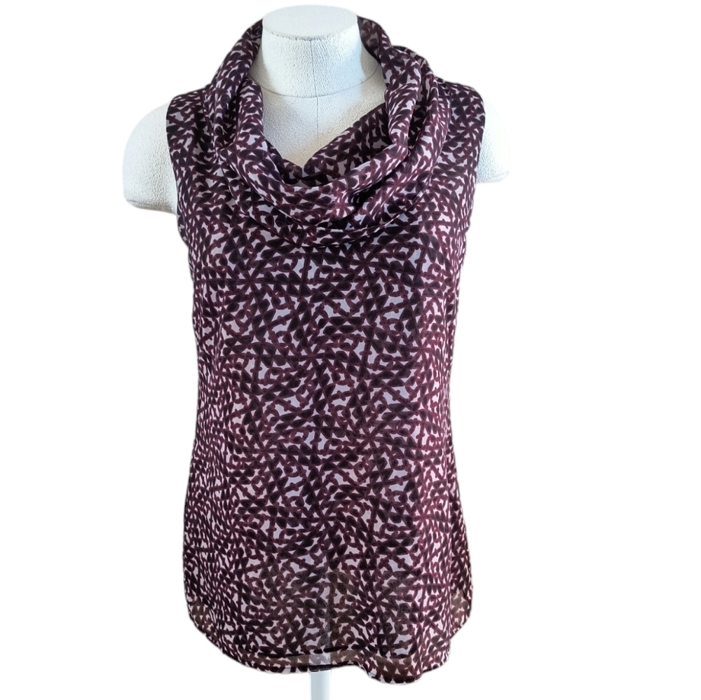 CAbi Venus Cowl Neck Sleeveless Blouse Size XS